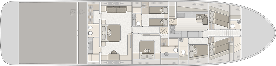 Lower deck 3 cabins alternative version