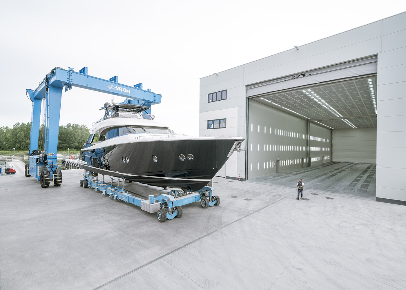 MCY 76 fafter receiving its glossy outer coat of paint.